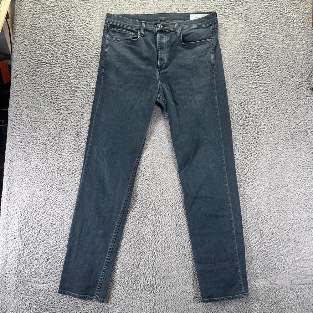 Rag & Bone Fit 2 Minna Jean Men 38x34 Blue Cotton Denim Straight Slim Button-Fly
